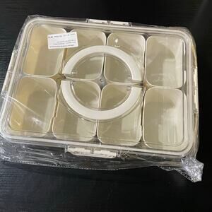 Divided Serving Tray with Lid and Handle - Snackle Box Charcuterie Container